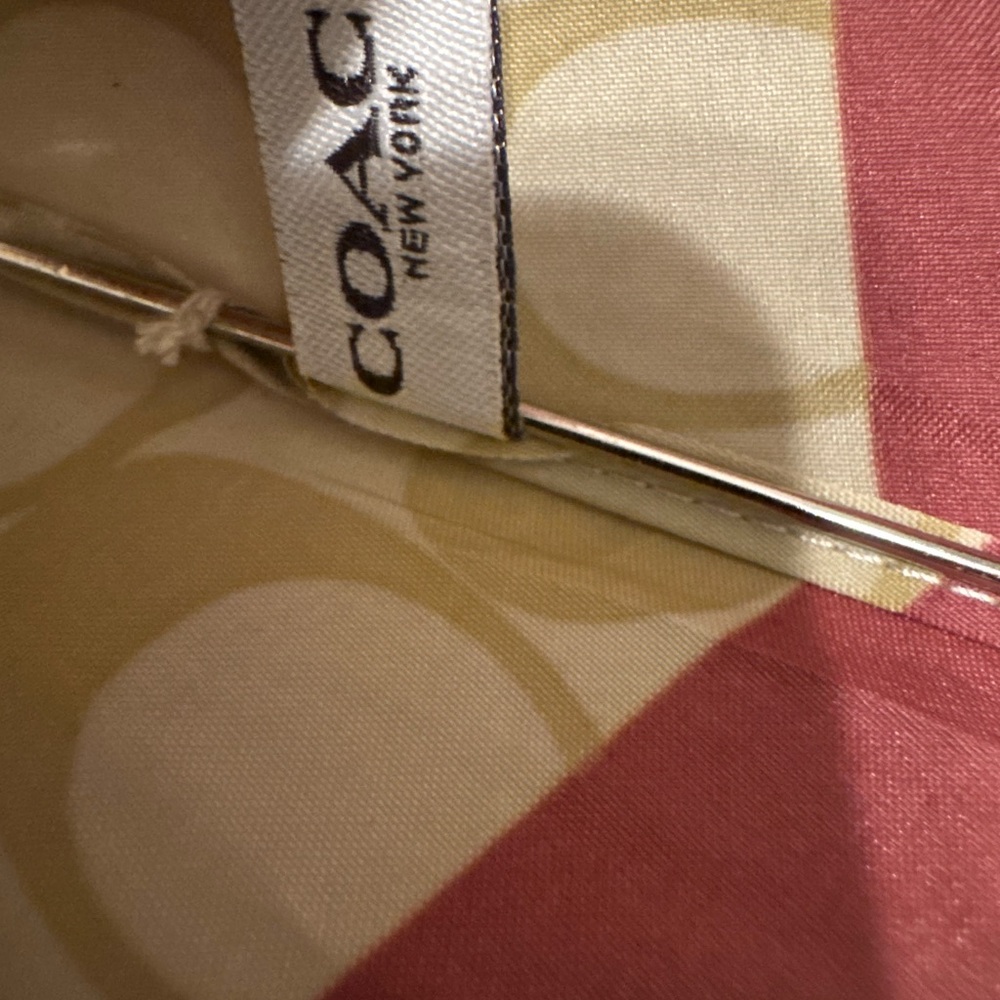 Coach Signature Beige and Red Umbrella - Picture 3 of 5